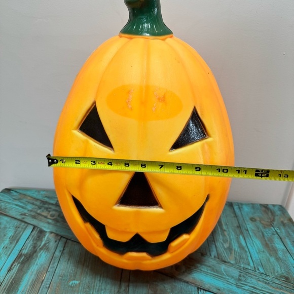 Vintage Halloween Large Pumpkin Blow Mold 21” Jack o' Lantern - Picture 4 of 10